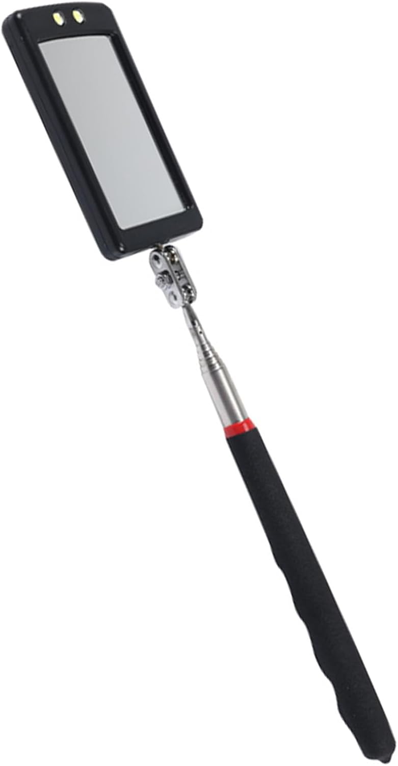 VortecSys Extendable Inspection Mirror, 360-Degree Rotation LED Inspection Mirror Telescoping, Telescoping Mirror for Mechanic Checking Vehicle and Extra Viewing - Image 1